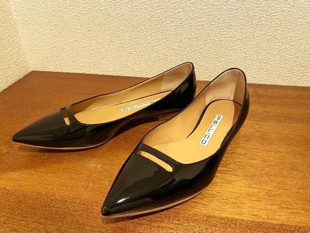 PELLICO ブラック フラットシューズANDREA (36h)