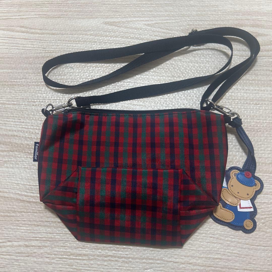 familiar チェック柄ショルダーバッグ