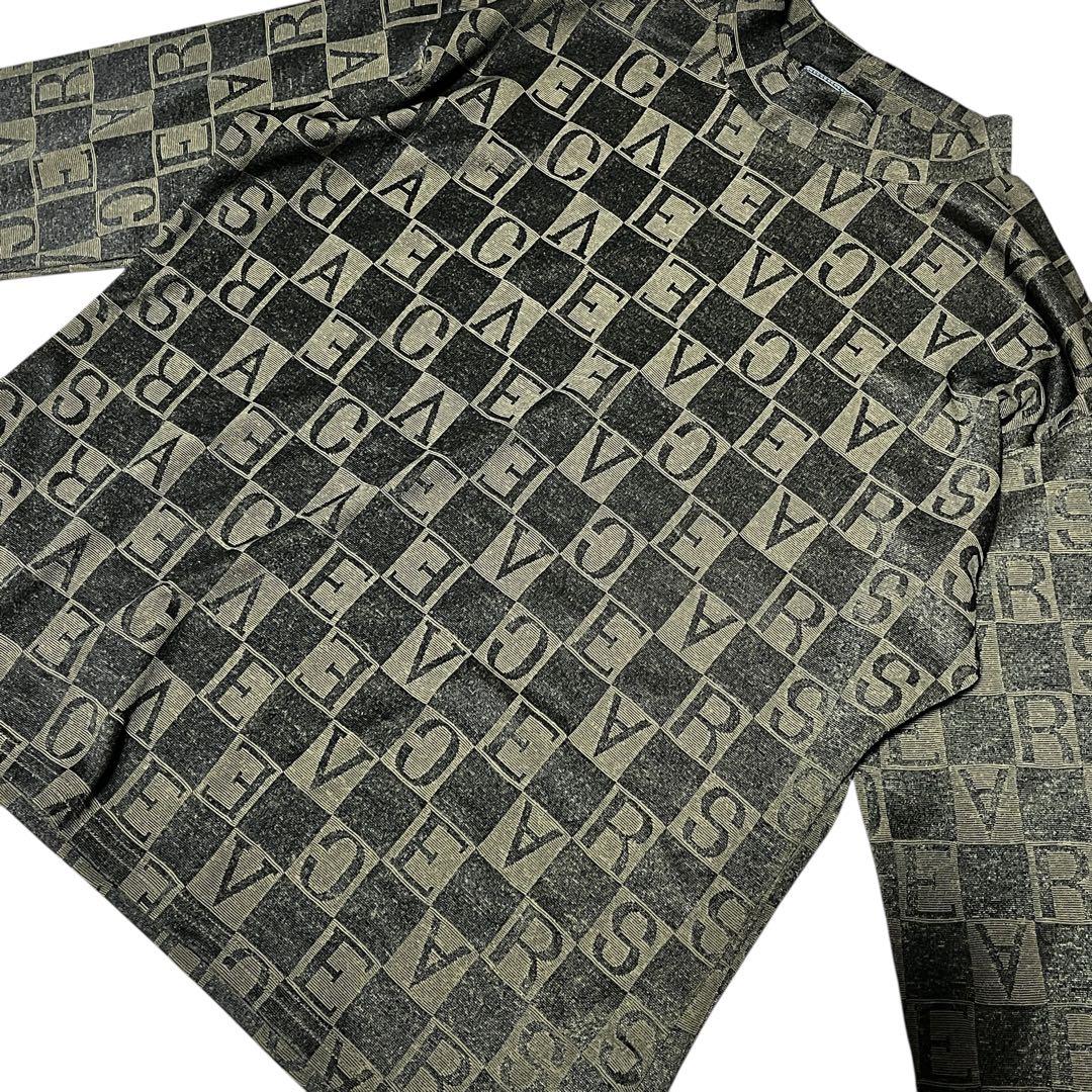 VERSACE/ヴェルサーチ/ヴェルサーチェ/ロゴグリッド長袖シャツ