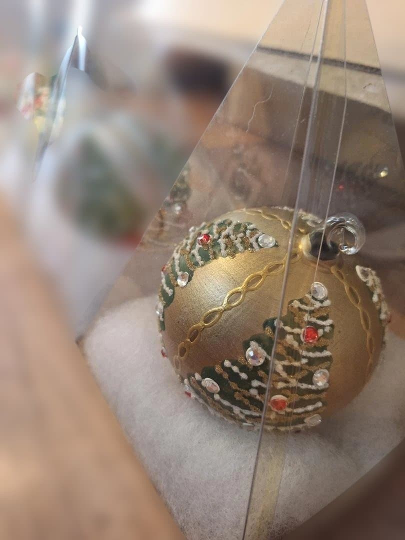 クリスマスオーナメント　手書きグラスボール　オーストリア製