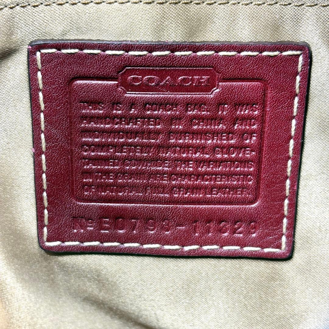 Coach Shoulder Bag Leather wine red 赤
