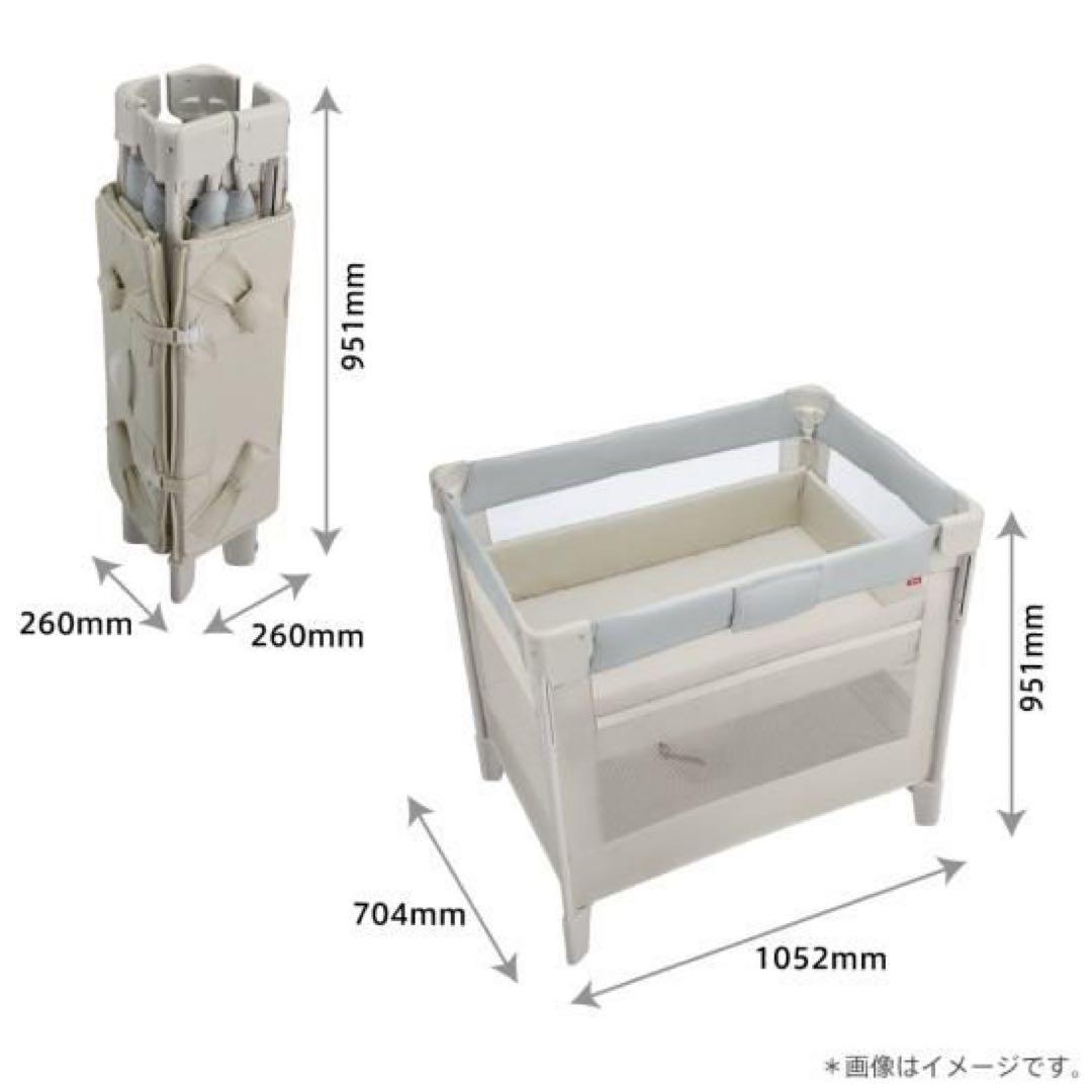 アップリカ Aprica ココネルエアー ベビーベッド ホワイトグレー