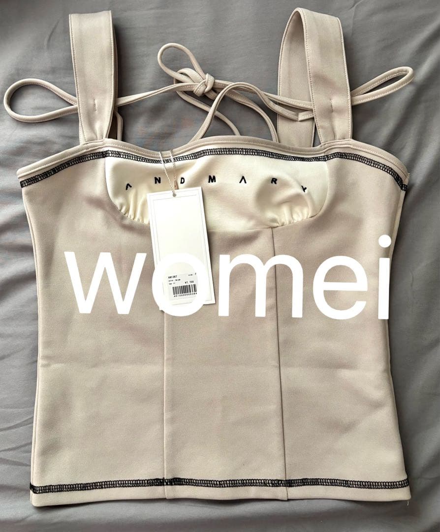 トップス ANDMARY Luca stitch tops beige andmary