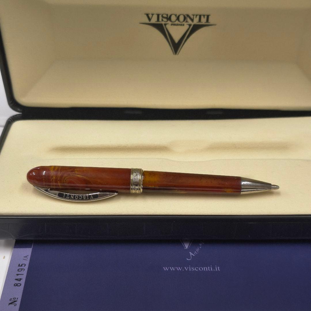 VISCONTI レンブラント ボールペン（ボルドー柄） 本体 専用ケース付き