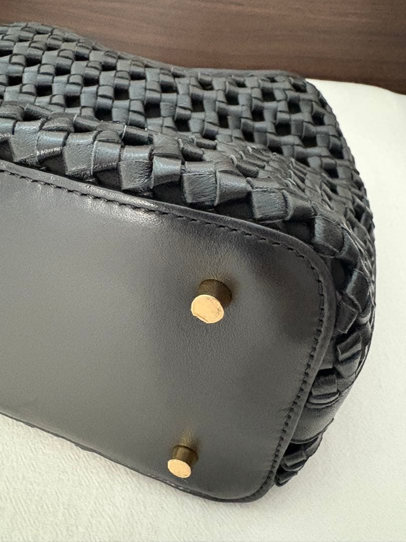 【ELLEME/エレメ】Woven Leather バッグ（BLACK）