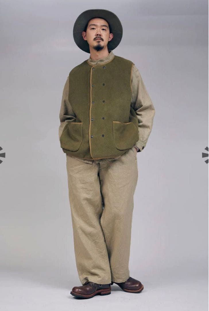 トップス Nigel Cabourn-LINER VEST COTTON BLANKET