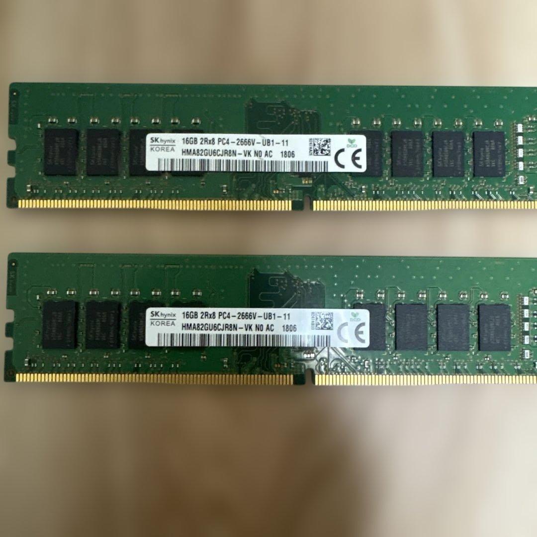 SK hynix 16GB PC4-2666V 2個セット
