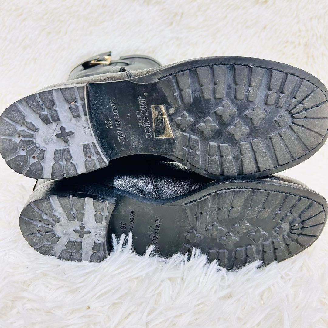 ジミーチュウ エンジニアブーツ 黒 レザー 箱袋付