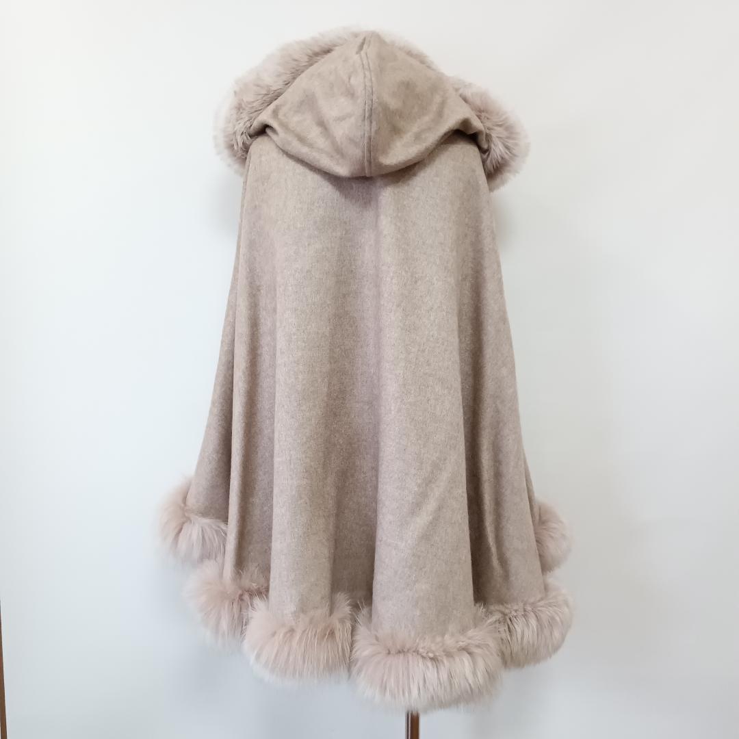 PIACENZA リアルファー ケープ クローク ブルーフォックス 毛皮