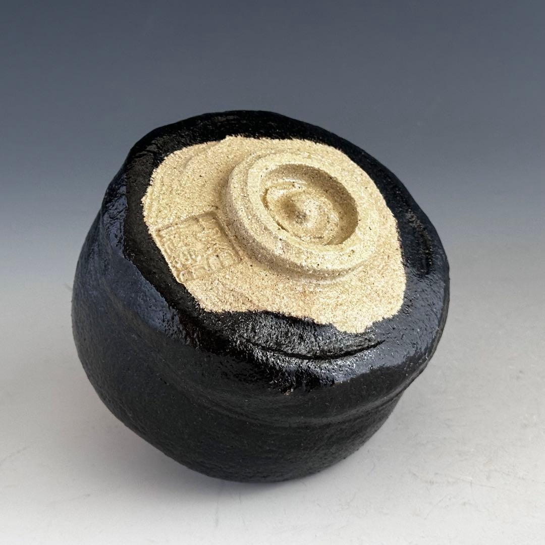 茶道具　黒楽　茶碗　二代　小川長楽　共箱　古希記念　楽焼　京都　濃茶　茶会　茶事