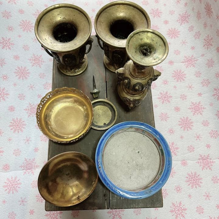 香炉 線香立て　花入 燭台　銅製　仏具 開運 風水 骨董 美術 インテリ昭和5年