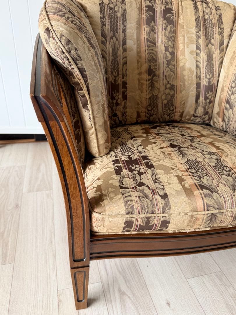 ロゼ　マルニ木工 地中海ロイヤル シャルル アームチェア 1人掛けソファ