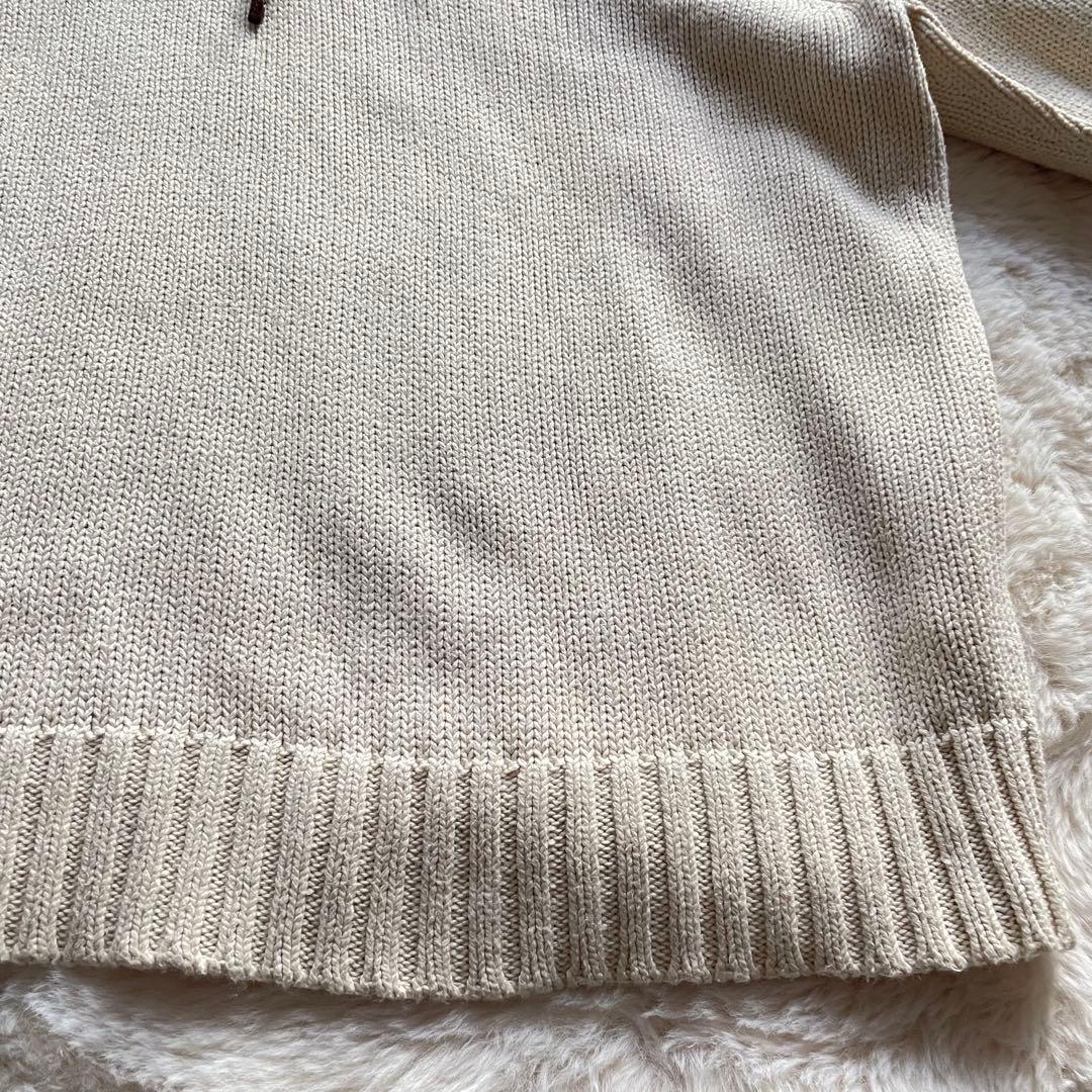 希少　美品　ポロバイラルフローレン　XL ハーフジップニット　コットン　ポニー