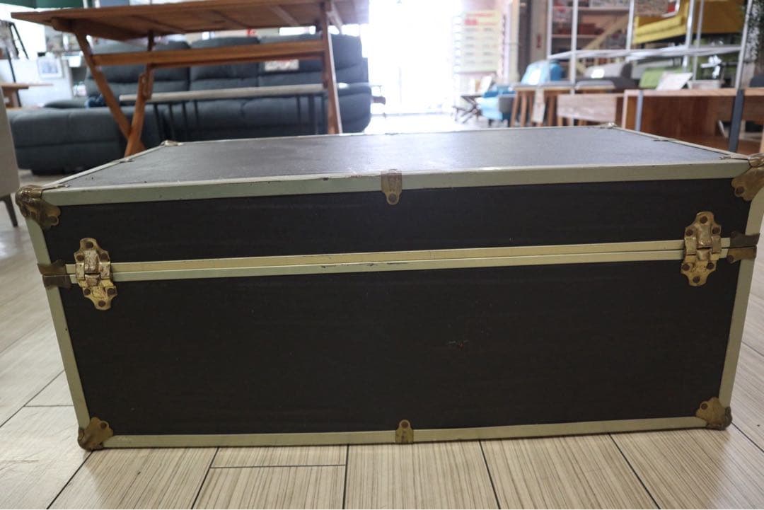 アメリカン　ヴィンテージ　家具　収納ボックス　トランク　ボックス　チャコールグレ