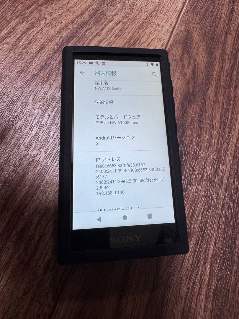 SONY NW-A100 カバー付き