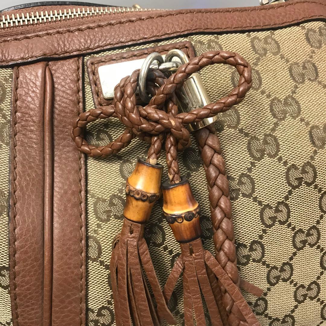 希少✨ グッチ ショルダーバッグ 2WAY ベージュ ブラウン GG キャンバス
