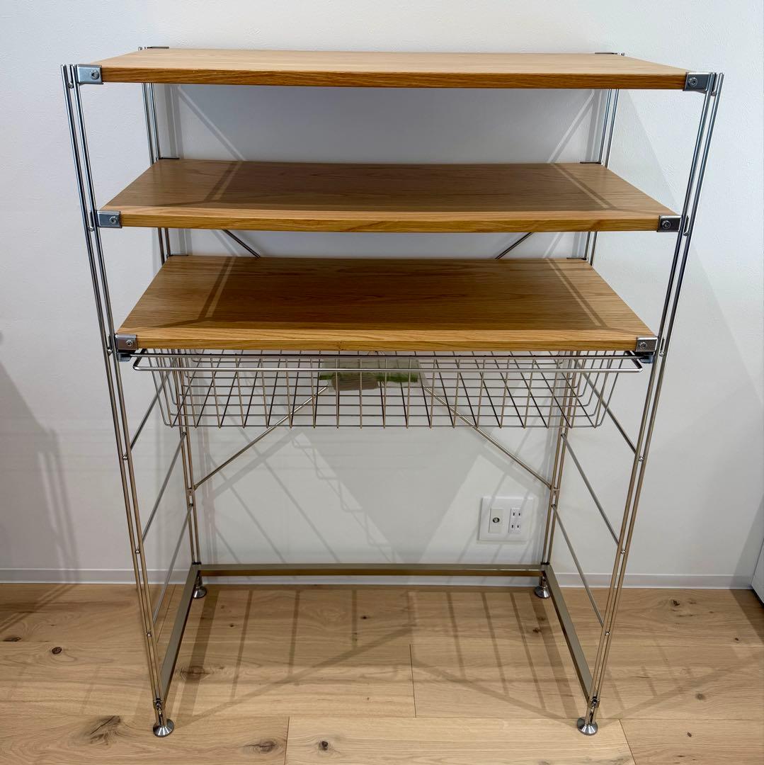 無印良品 ステンレスユニットシェルフ ワイド 中 オーク ＋αセット