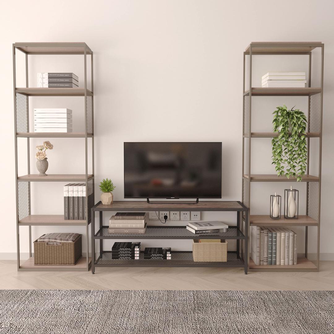 木目調 テレビボード エレガントウッド 豊富な収納スペース付き