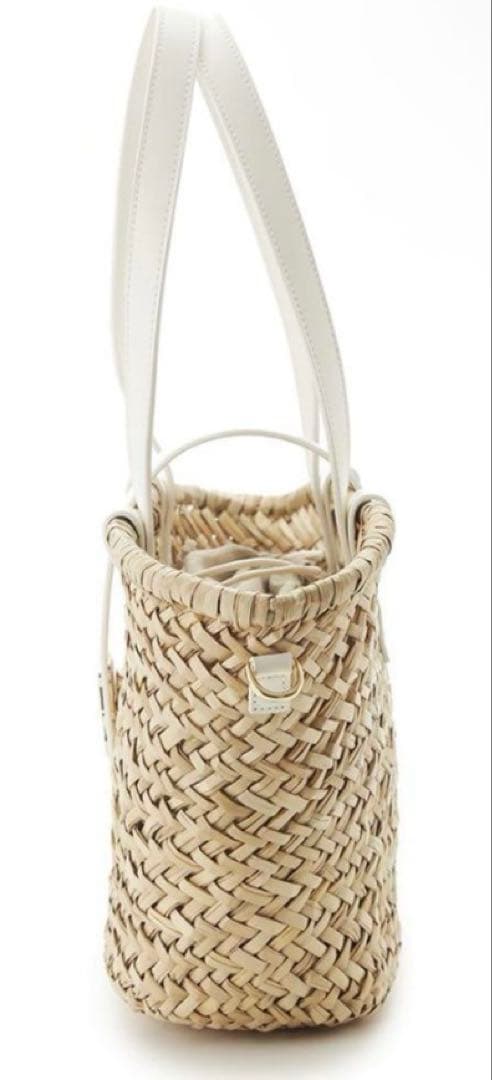 【美品】SNIDEL コットンレースショルダー付き かごバッグ ホワイト