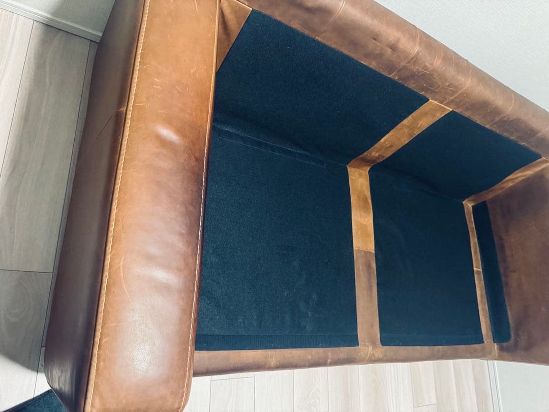 最終クラッシュゲート 2.5人掛けソファ 本革 ヴィンテージ調レザークッション付