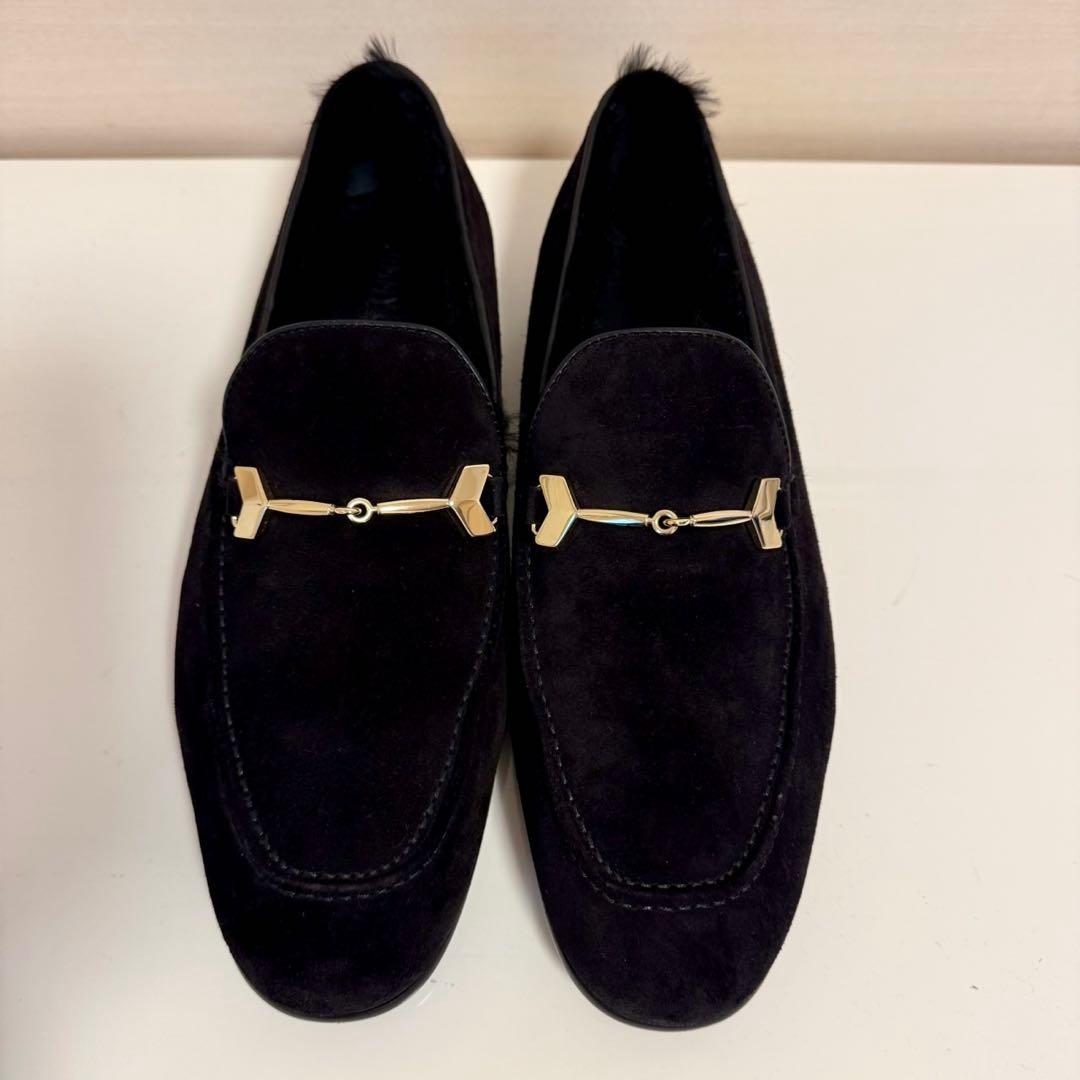 JIMMY CHOO（ジミーチュウ） ファーライニング スエード ローファー