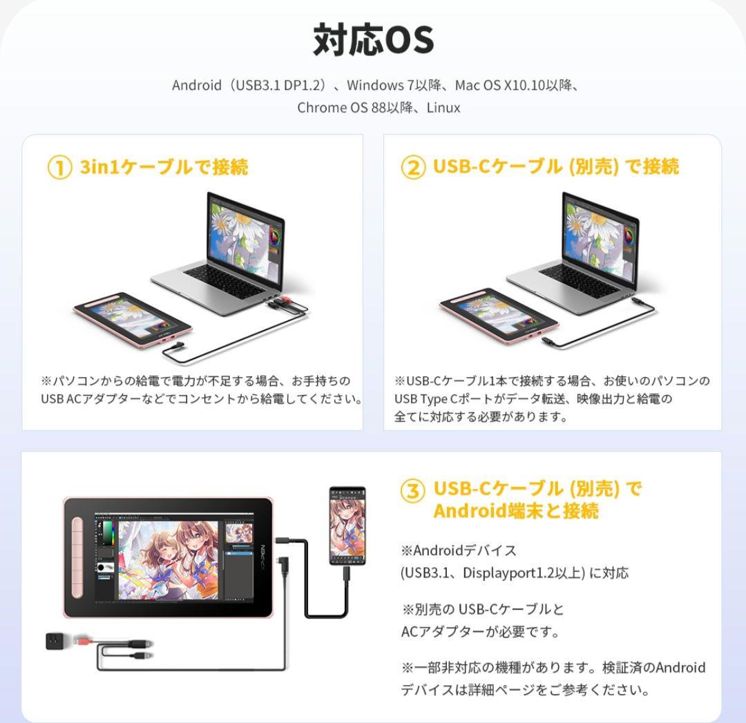 xppen Artist 10セカンド　Android　10.1型　ブラック