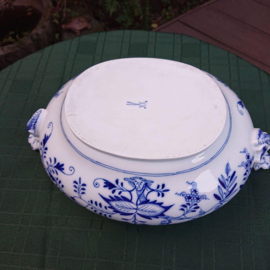 マイセンMeissenブルーオニオン スープチューリン ボタン剣マーク 美品