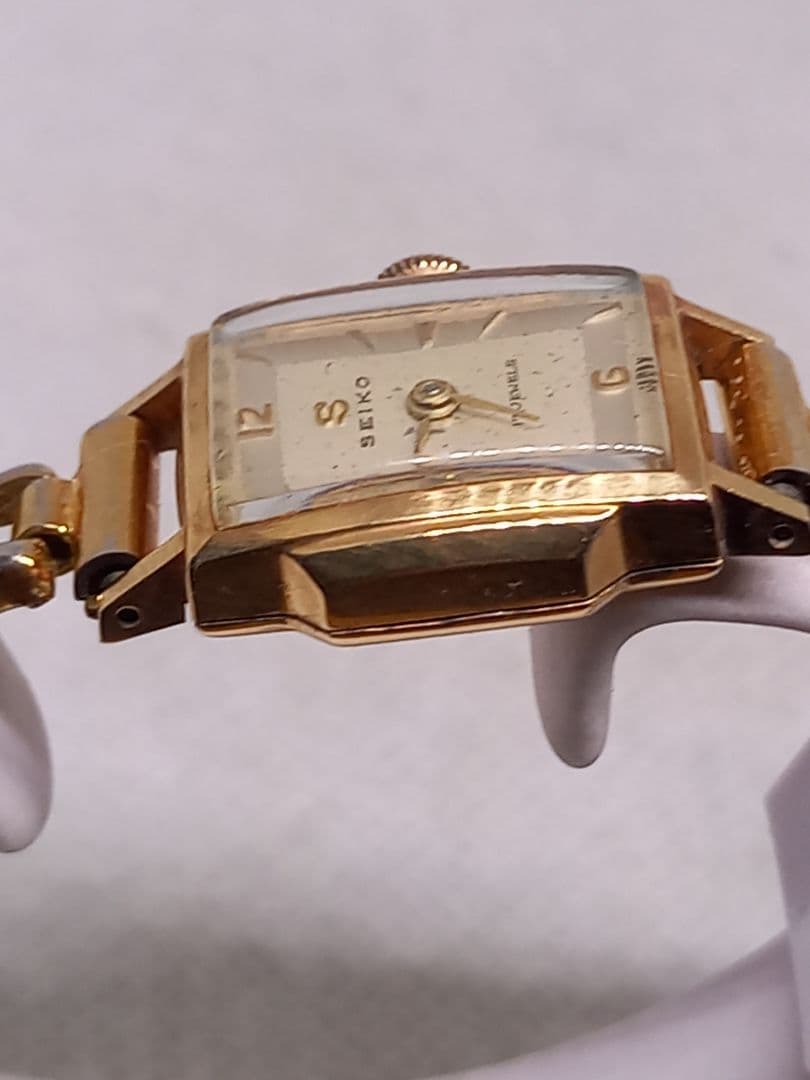 SEIKO K18ゴールド 時計　レディース　Sマーク　蛇　ART DECO
