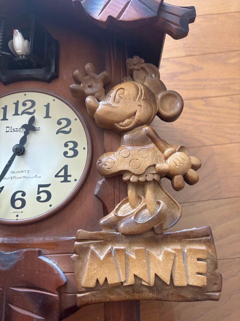 希少価値ディズニーミッキー ミニー 掛け時計鳩時計木製