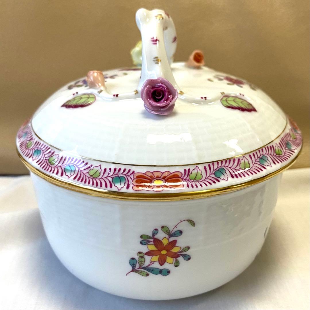 3.お得♡美品☆ヘレンド☆薔薇と取っ手付きミニ薔薇+薔薇の蓋2つ☆ボンボニエール