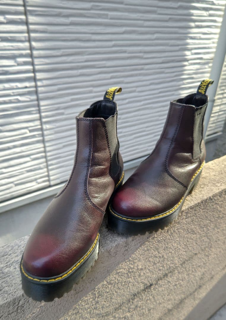 ドクターマーチン サイドゴアブーツ バーガンディ uk6.5 男女兼用