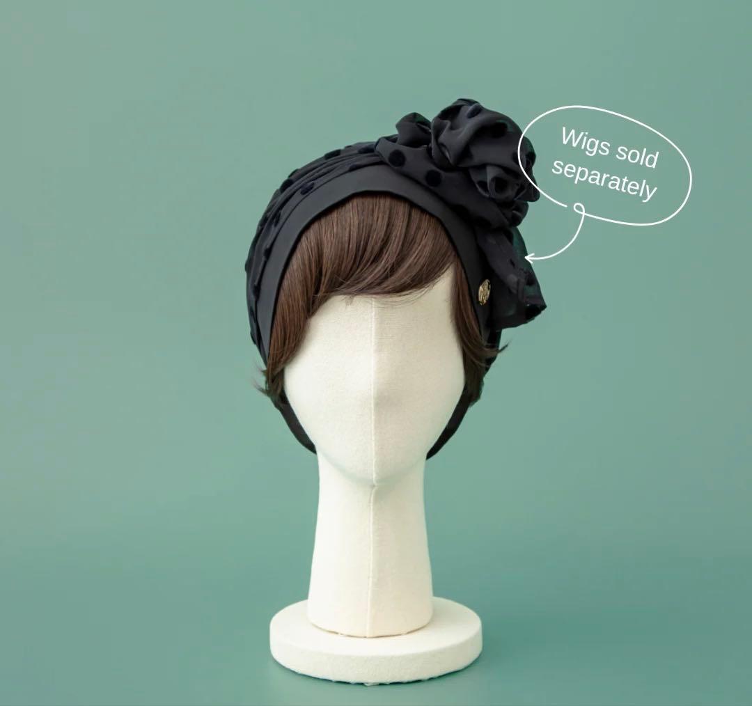 【BAREN】スカーフハット (M) Dot Chiffon black