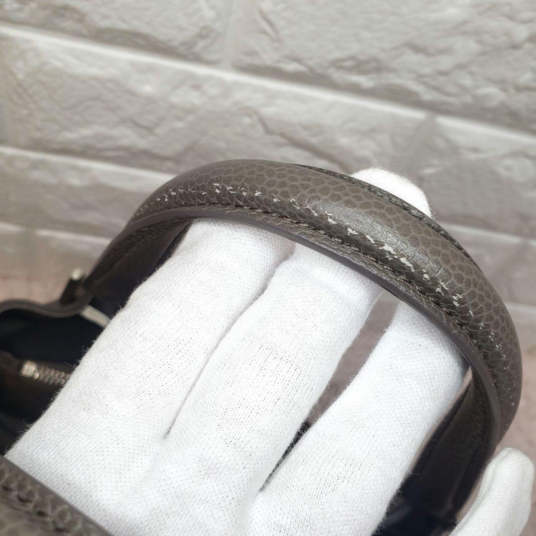 HIROFU ヒロフ ターンロック ハンドバッグ グレー レザー 美品