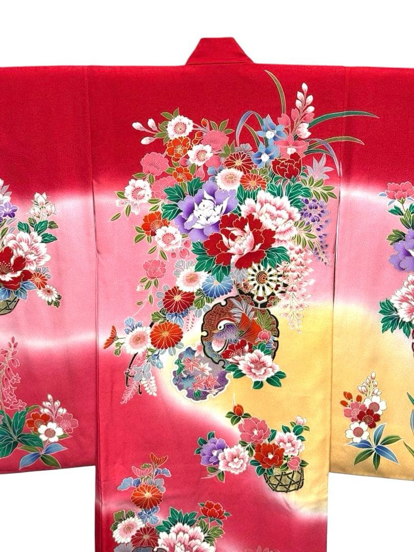 七五三　３～５歳向け　ほぼフルセット　着物、帯等小物セット　正絹