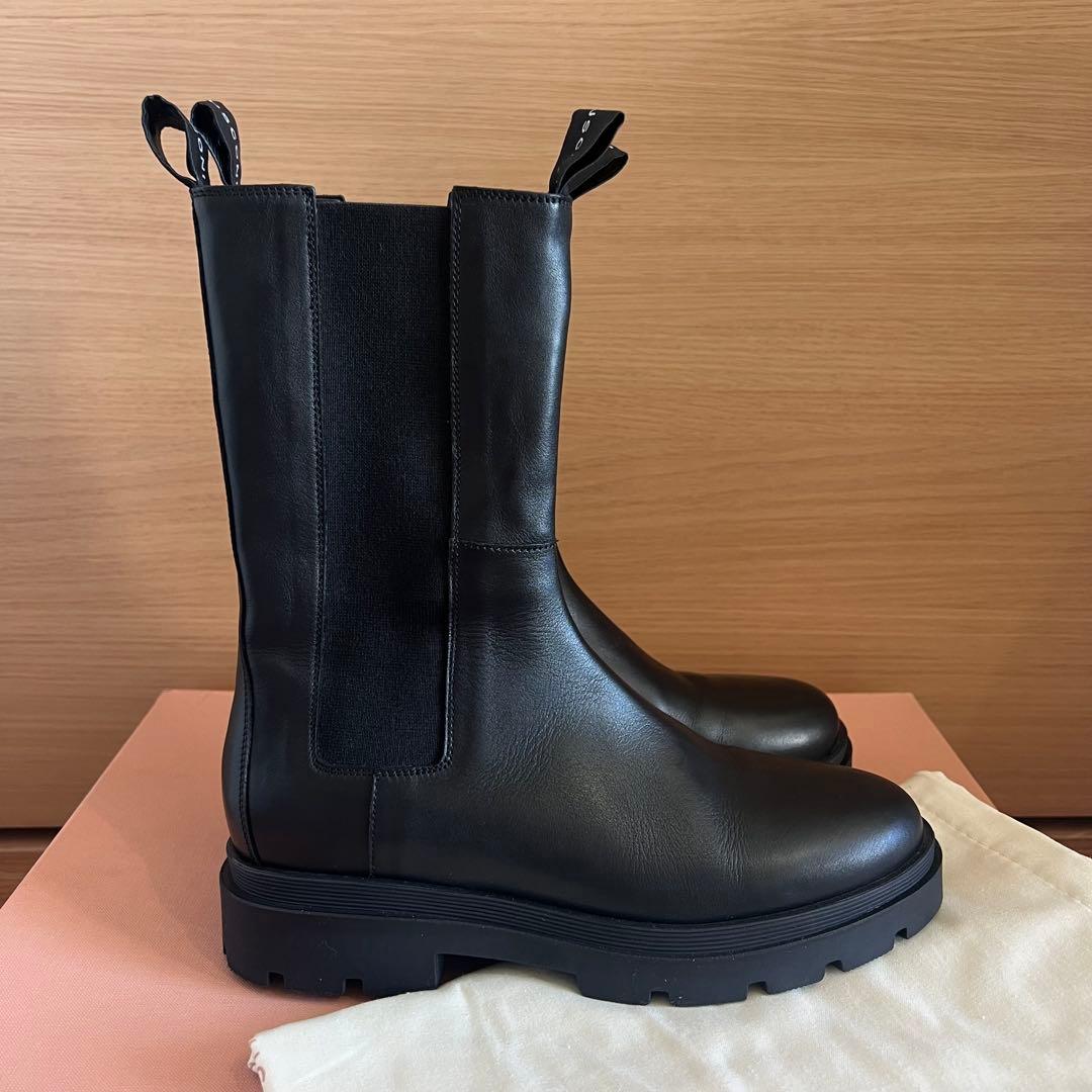 FABIO RUSCONI トラックソールサイドゴアブーツ ロゴ