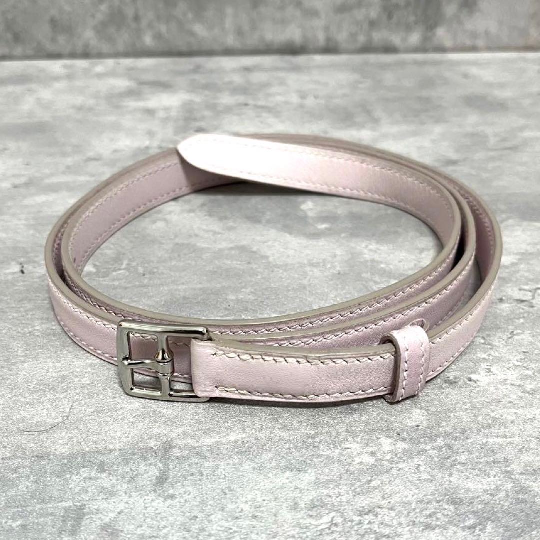 未使用級✨ 希少 HERMES エルメス レザー ベルト ピンク