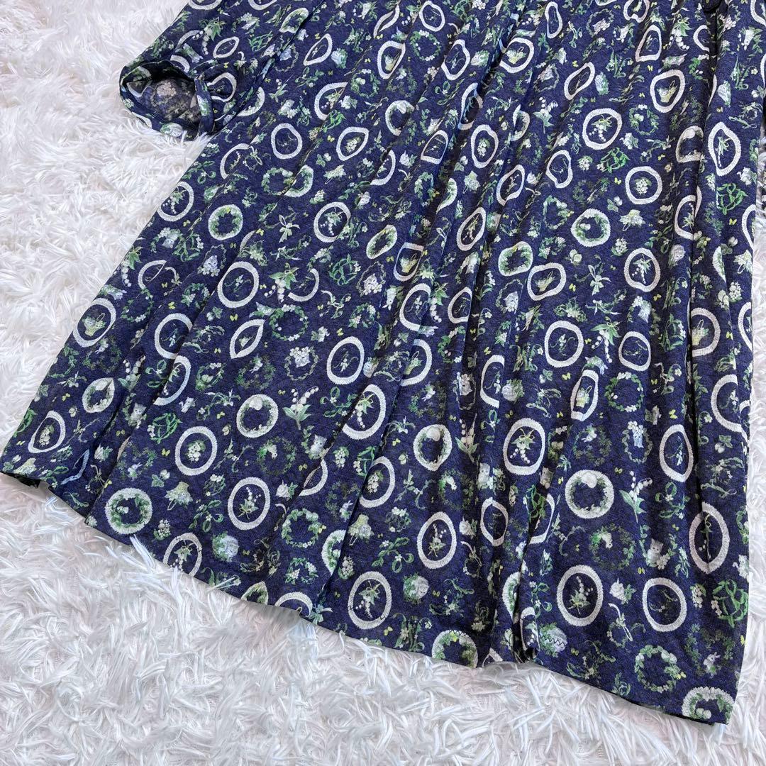 希少 4L 大きいサイズ FL5✨フランシュリッペ 花柄猫柄ワンピース　うさぎ