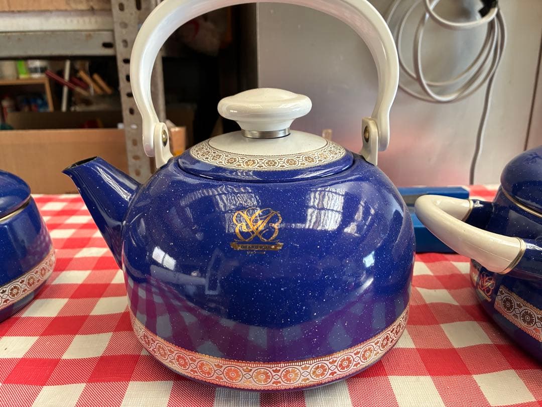 北欧　ホーローやかん、鍋、小鍋セット　GRAND BLUE