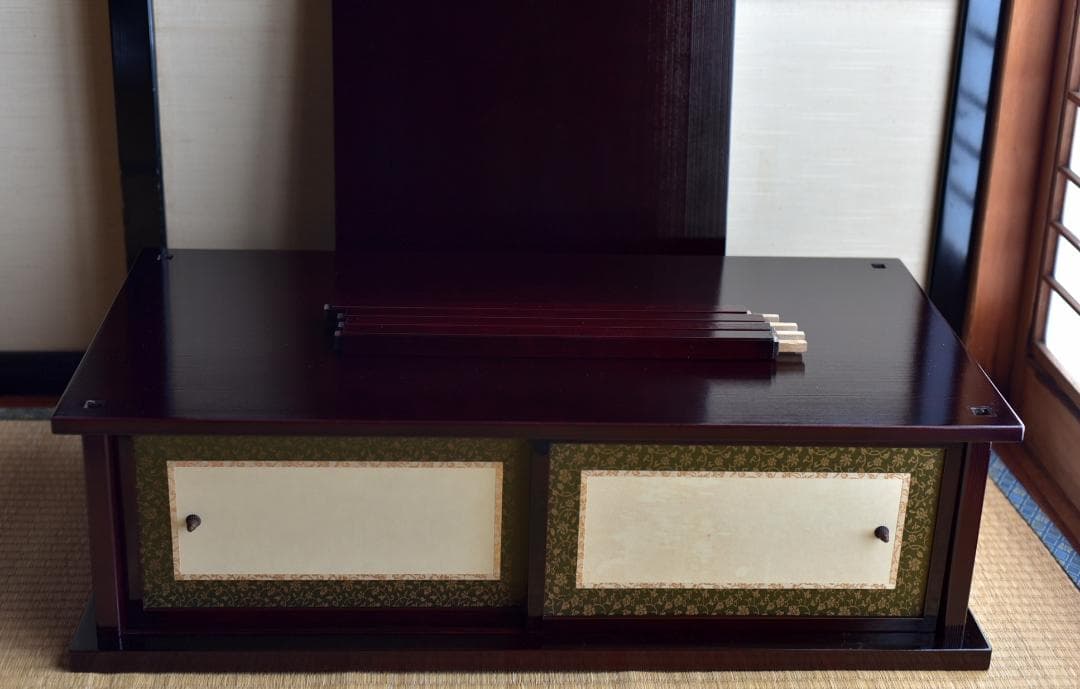 袋棚扉付き組立式　【極上品】お茶道具／共箱