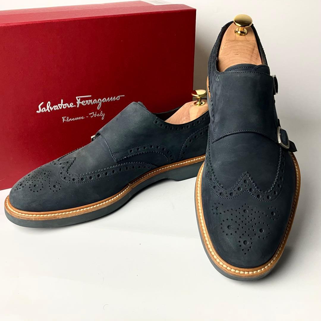 【良品】Salvatore Ferragamo ダブルモンク　ドレスシューズ 9