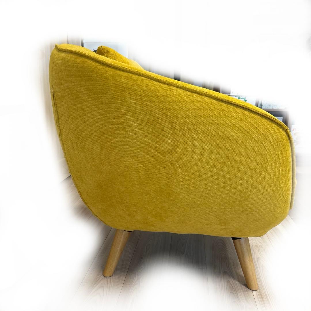 ニトリ nitori 1人用ファブリックワイドソファ 黄色イエロー