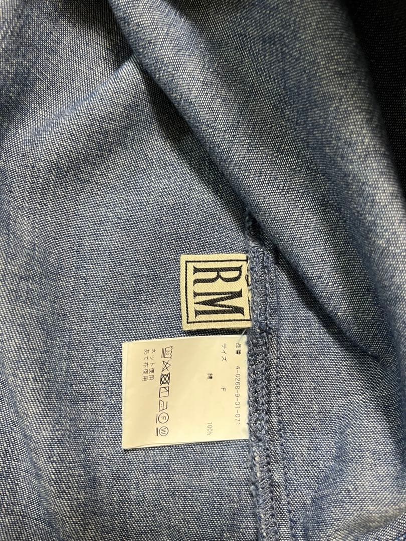 RM denim フリルギャザーデニムブラウス