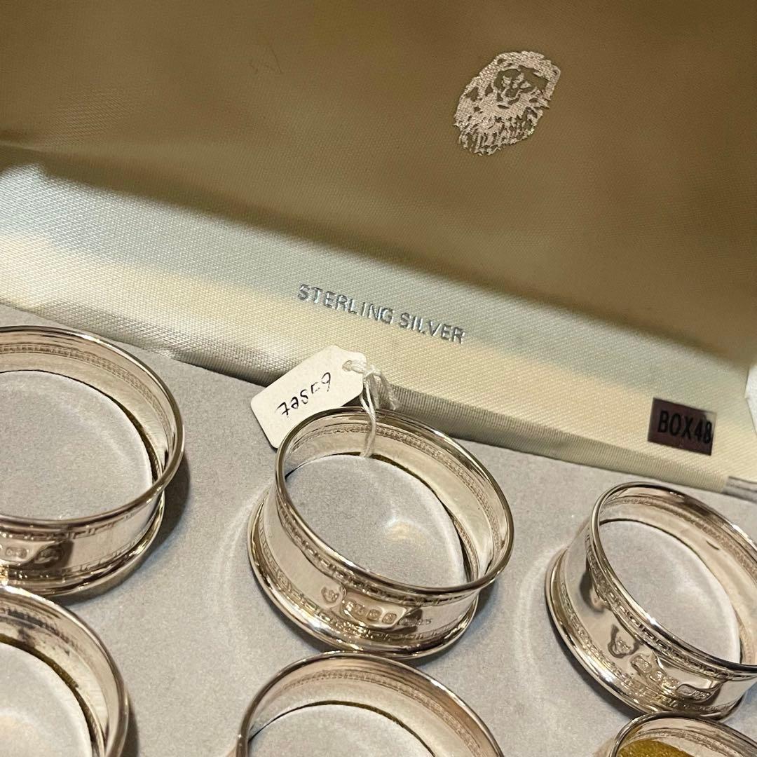 希少　英国　スターリングシルバー ナプキンリングセット 6個　刻印　アンティーク