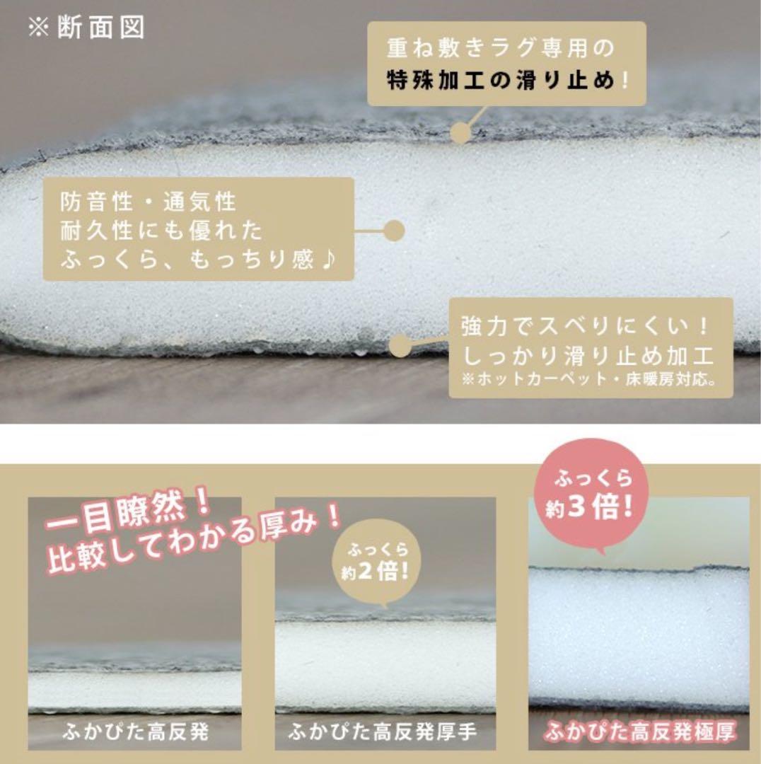下敷き専用 ラグ 2畳　ふかピタ高反発PREMIUM [極厚]