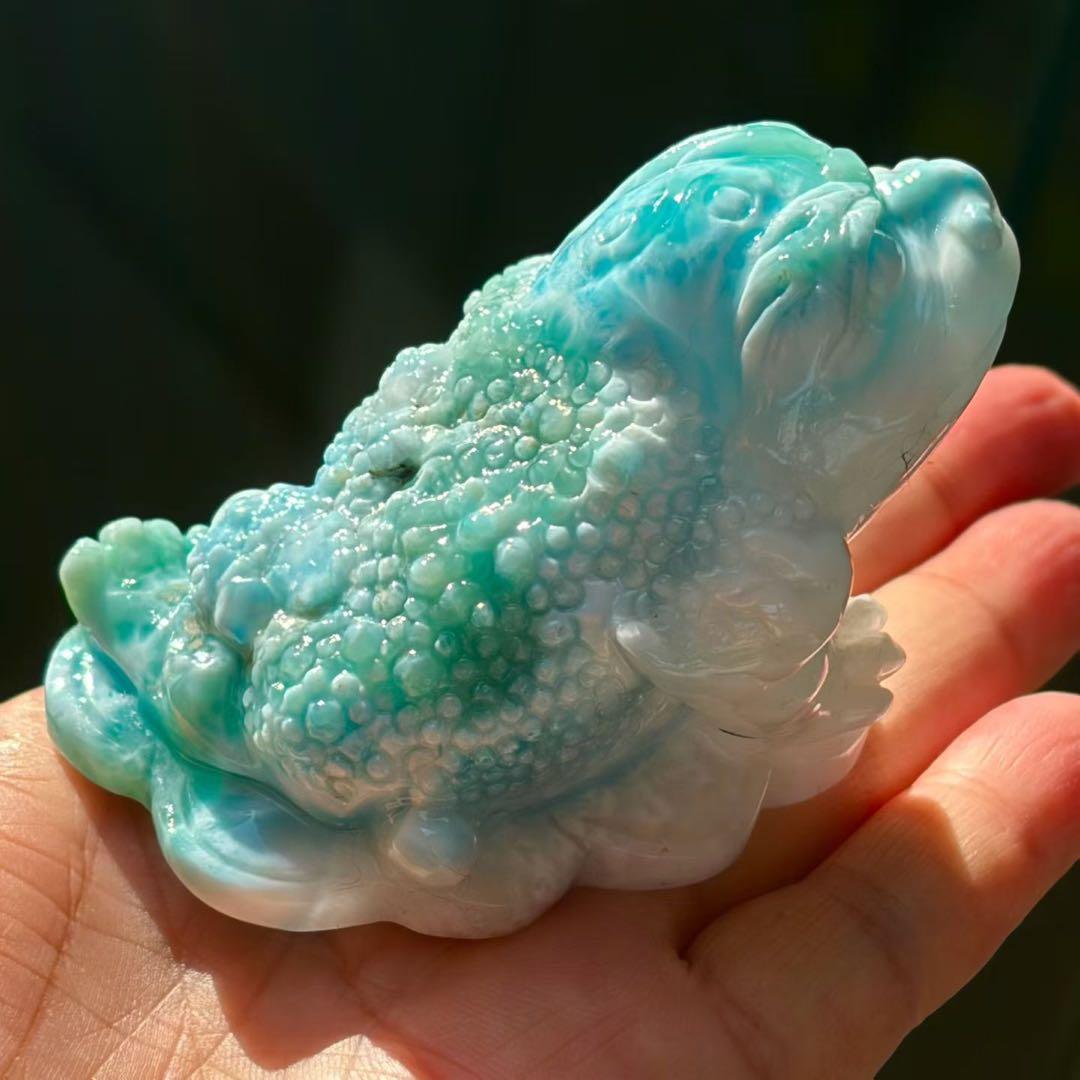 天然無処理　ラリマー 金蟾