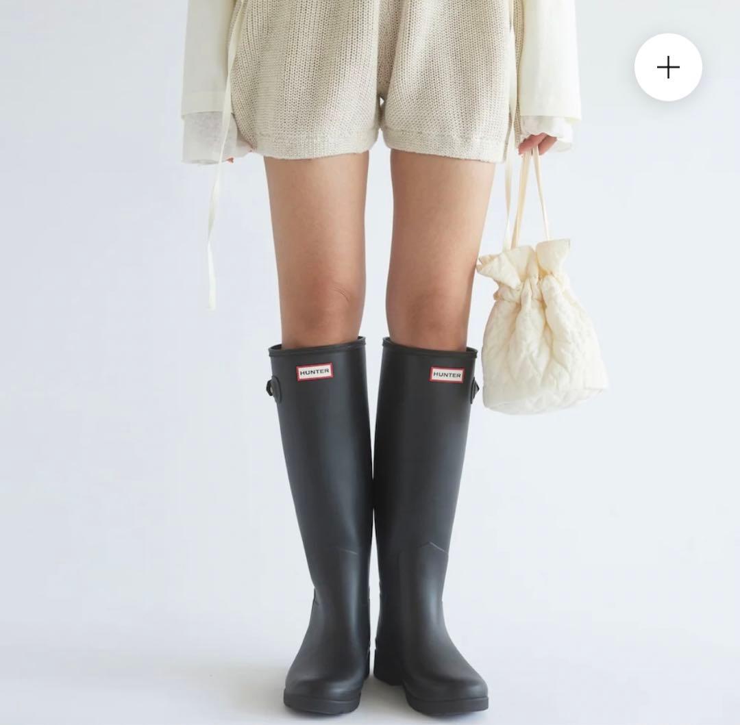 HUNTER × SEAROOMLYNN コラボ レインブーツ ブラック