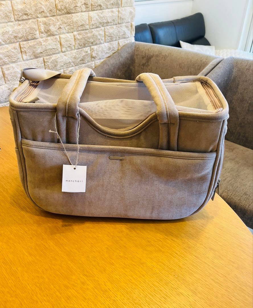 専用　モンシェリ　犬用キャリーバッグ ベージュ　monsheri
