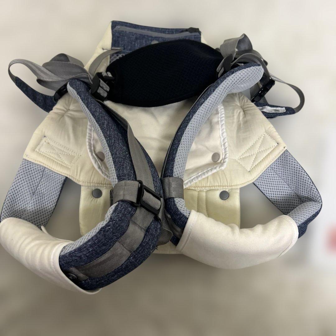 【未使用級】ミキハウス × ポグネー 抱っこ紐 デニム ヒップシート