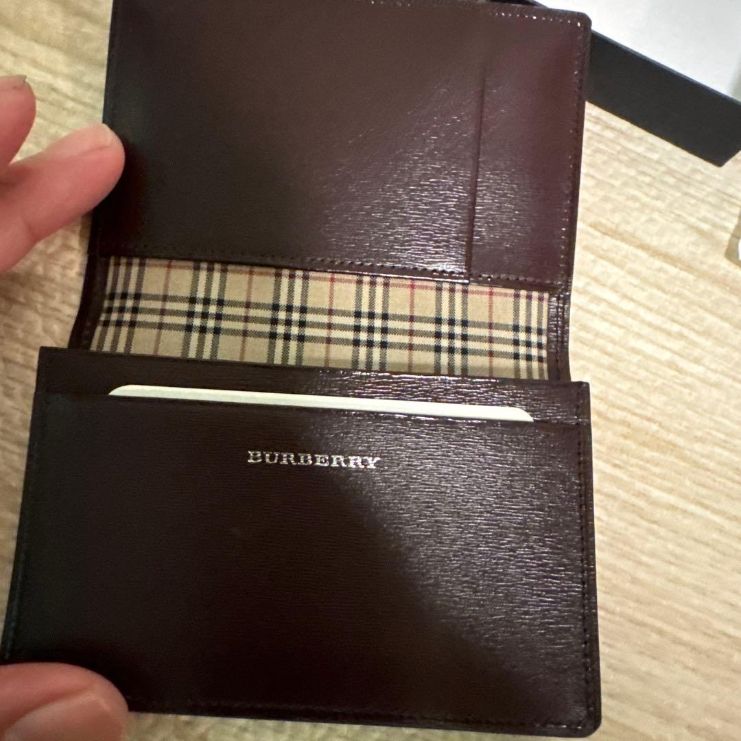 新品 未使用 BURBERRY バーバリー ブラウン レザー 名刺入れ