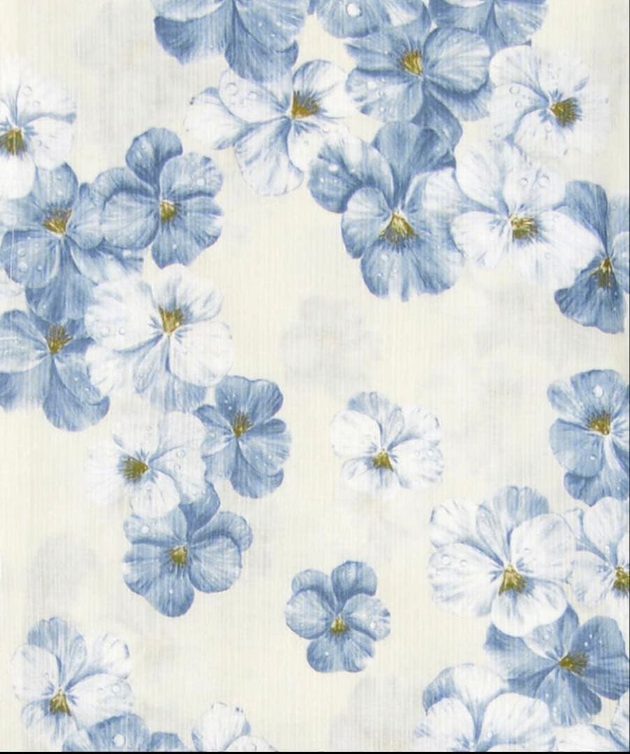 青い花柄浴衣・帯セット